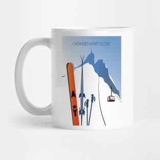 Chamonix Aiguille du Midi skis leewarddesign Mug